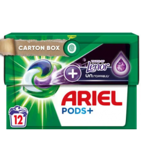 Detergent rufe capsule Ariel Pods +Touch Of Lenor Unstoppables, 12 bucati