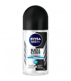 Nivea Men, Deodorant Antiperspirant Roll On, Black&White Fresh, 50 ml